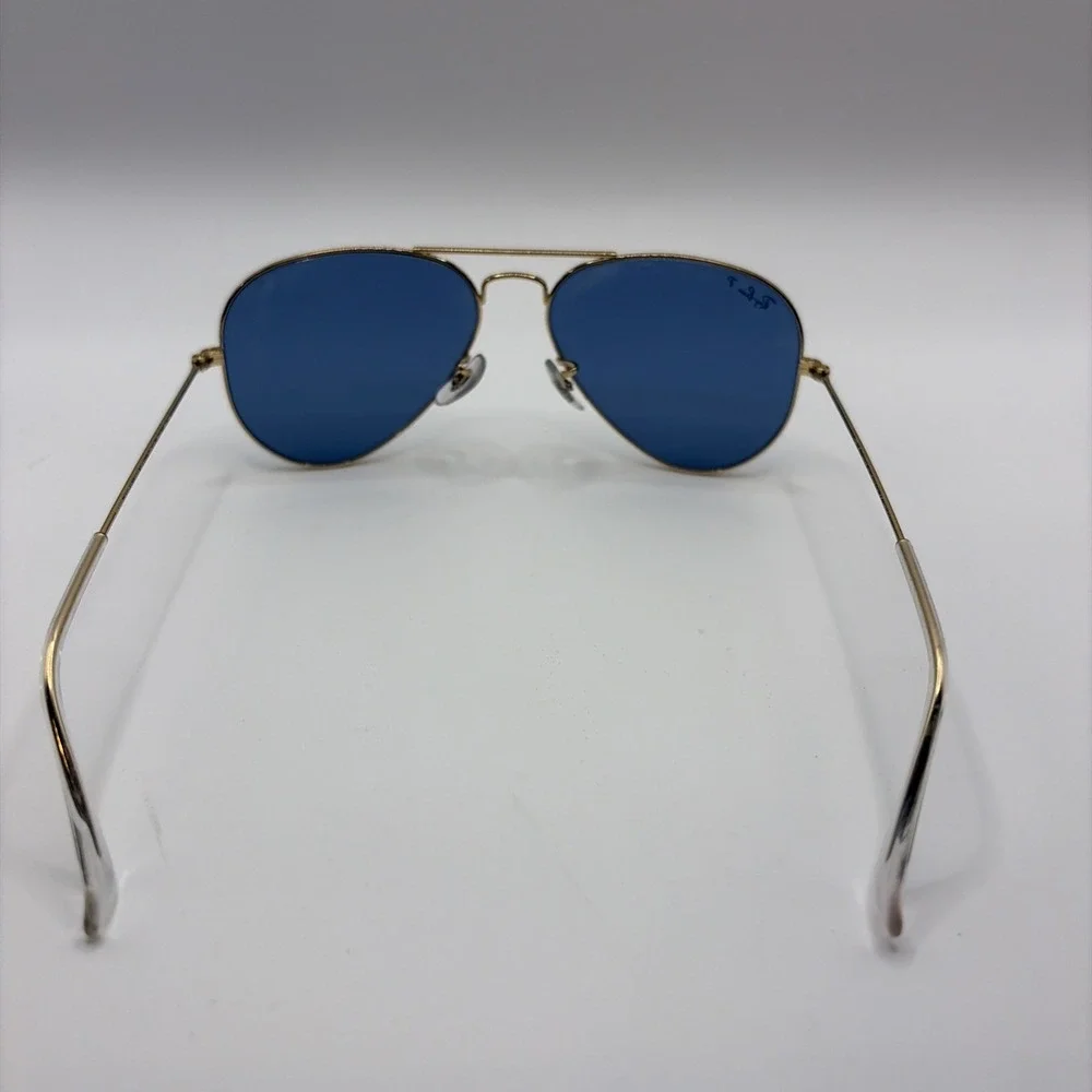 Ray-Ban Sunglasses RB3025 Aviator Flash Gold Frame Blue Flash Lenses 55 Unisex
